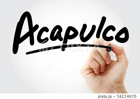 Hand writing Acapulco with marker 58224670