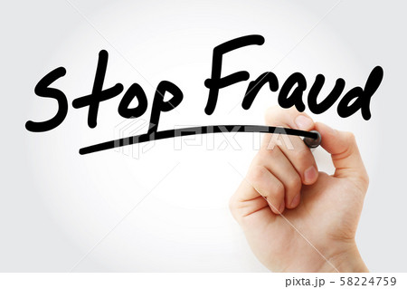Hand writing Stop Fraud with marker 58224759