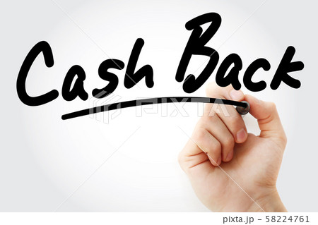 Hand writing Cash Back with marker 58224761