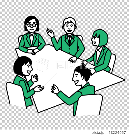 Man and woman meeting at a corner table Man and woman meeting at a corner table 58224967