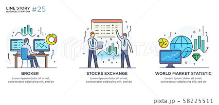 Set of illustrations concept with business concept Set of illustrations concept with business concept 58225511
