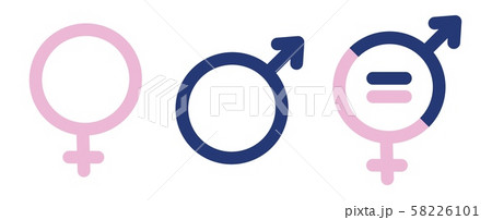 Gender symbols. Male, female sex sign gender equality icon vector illustration 58226101