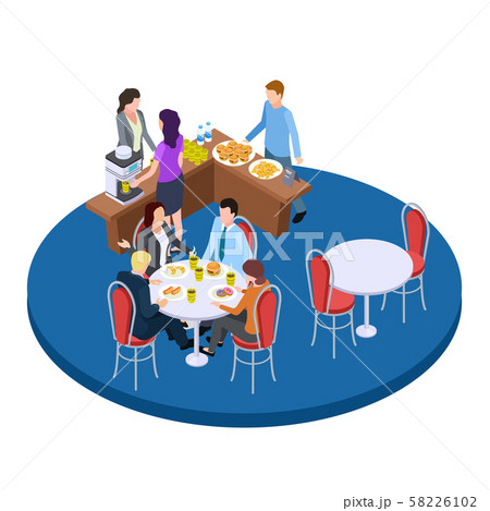 Business people on a coffee break isometric vector illustration Business people on a coffee break isometric vector illustration 58226102