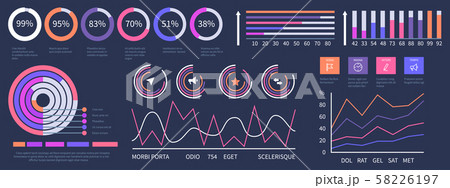 Infographic dashboard. Vector interface presentation elements set 58226197