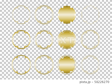 Snow Ring Pattern Japanese Pattern Illustration Set Gold 58226270
