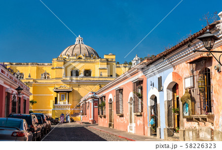 Traditional houses in Antigua Guatemala 58226323