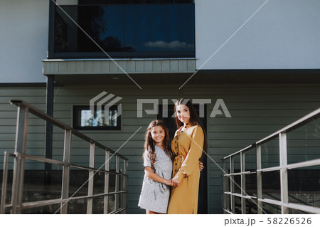 Happy mother and child is spending time outdoor 58226526