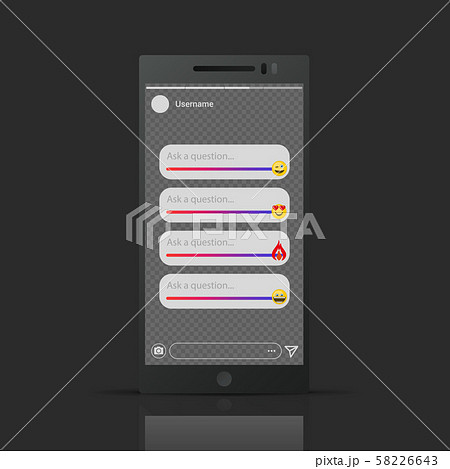 Inspired by instagram - stories emoji sliders vector template 58226643