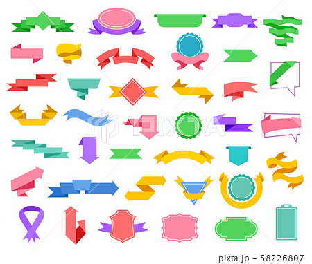 Ribbons set. Banner decoration discount empty tags. Premium origami labels, price ribbon. Sale Ribbons set. Banner decoration discount empty tags. Premium origami labels, price ribbon. Sale 58226807