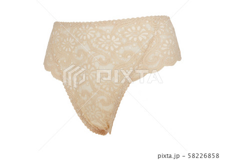 Beautiful female lacy beige panties isolated 58226858