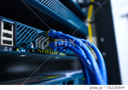 Network device front panel with utp cables 58226994