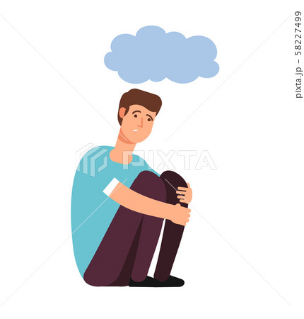 Depressed man. Depression concept homeless upset ashamed afraid lonely person sadness shame gloomy Depressed man. Depression concept homeless upset ashamed afraid lonely person sadness shame gloomy 58227499