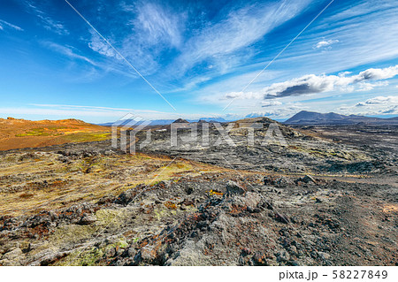 Exotic view of lavas field in the geothermal Exotic view of lavas field in the geothermal 58227849
