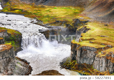 Fantastic  view of canyon  and waterfall 58227891