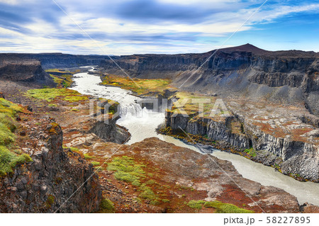 Fantastic  view of canyon  and waterfall 58227895