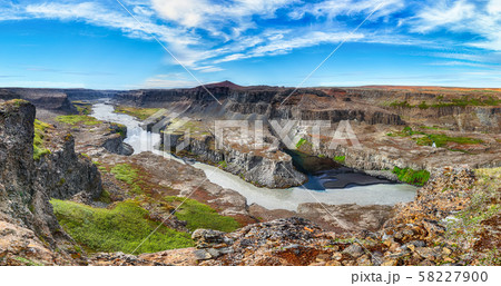 Fantastic view of canyon and waterfall Fantastic view of canyon and waterfall 58227900