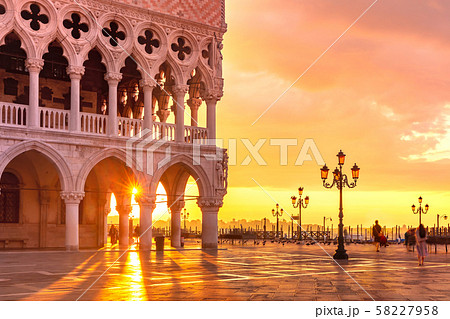 San Marco square at sunrise, Venice, Italy 58227958