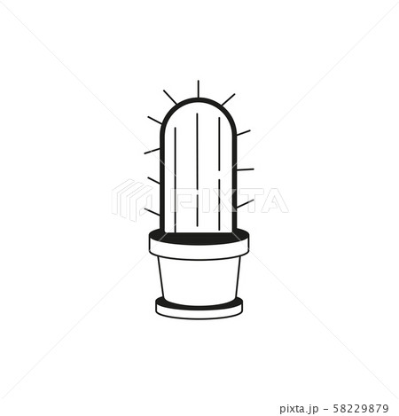 Cactus Print. Vector Illustration On White Cactus Print. Vector Illustration On White 58229879