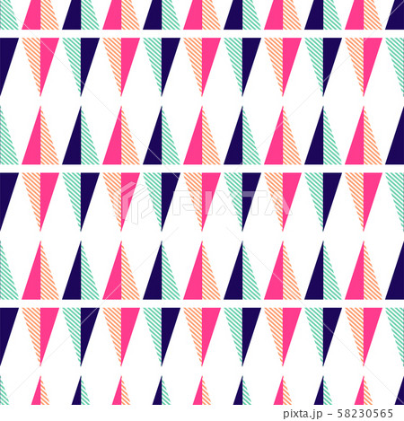 Seamless pattern with geometric triangle shapes. Bright colors pink and mint texture. 58230565