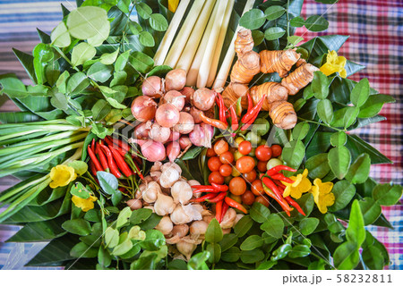 herbs and spices ingredients spicy soup fresh 58232811