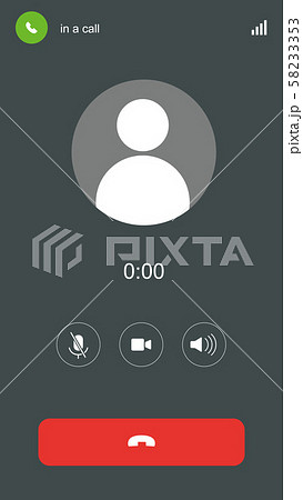スマホ 通話 画面のイラスト素材