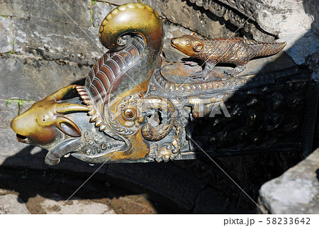 ネパール　バクタプル　王の沐浴場　スンダリ・チョークの黄金の蛇口 58233642