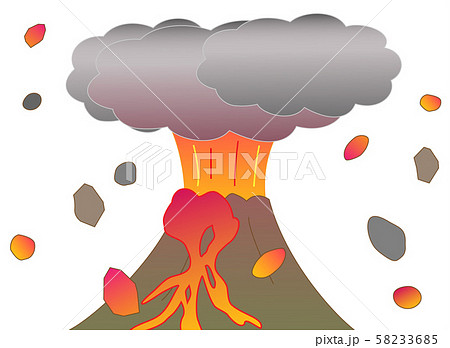 火山の噴火のイラスト素材