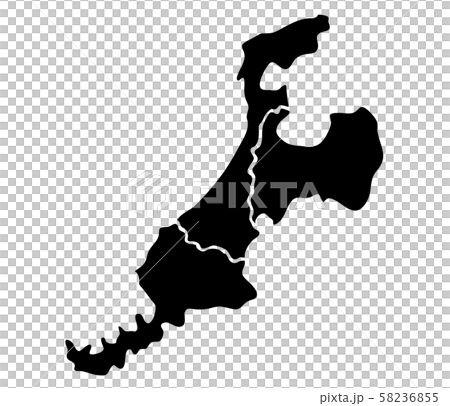Hokuriku deformed map map silhouette illustration 58236855