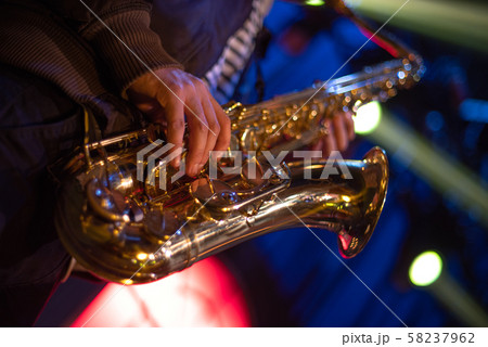 musician with saxophone musician with saxophone 58237962