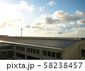 夕暮の那覇空港　着陸するジェット機 58238457