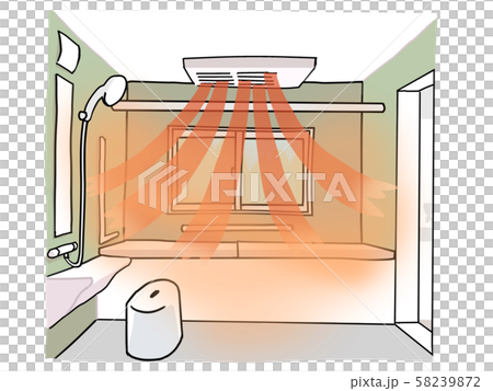 天井に換気乾燥暖房機がついているお風呂 58239872