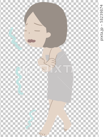 お風呂が寒い女性 58239874