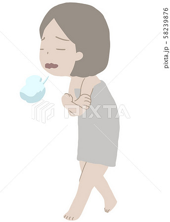 入浴前にため息が出る女性 入浴前にため息が出る女性 58239876