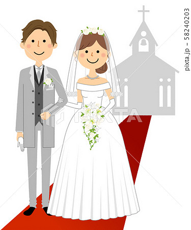 新郎新婦 結婚式のイラスト素材 5403