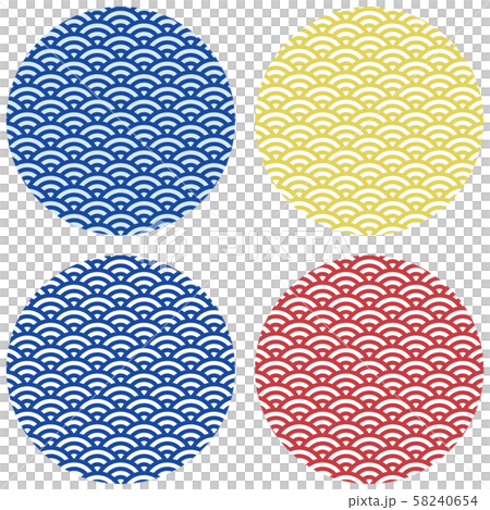 青海波文様 円のイラスト素材