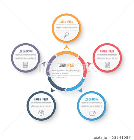 Circle Infographic Template with Three Elements Circle Infographic Template with Three Elements 58241087