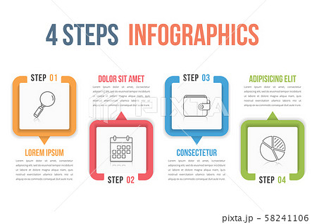 Four Steps Infographics 58241106