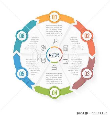Circle Infographic Template with Six Elements 58241107