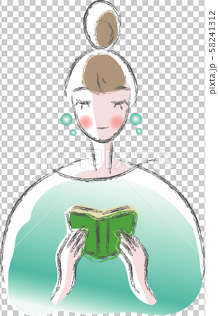 A woman reading a book A woman reading a book 58241312