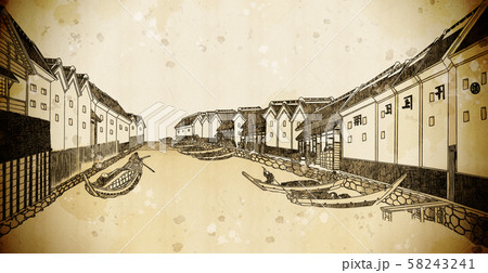浮世絵　水路　その3　vintage 58243241