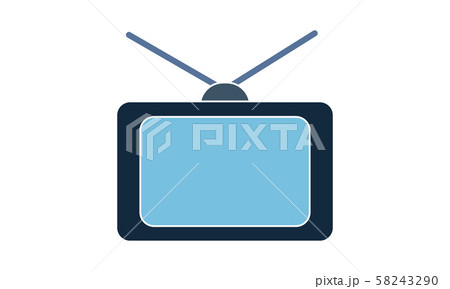 Television vector icon. Simple flat symbol. Perfect pictogram illustration on white background. Television vector icon. Simple flat symbol. Perfect pictogram illustration on white background. 58243290