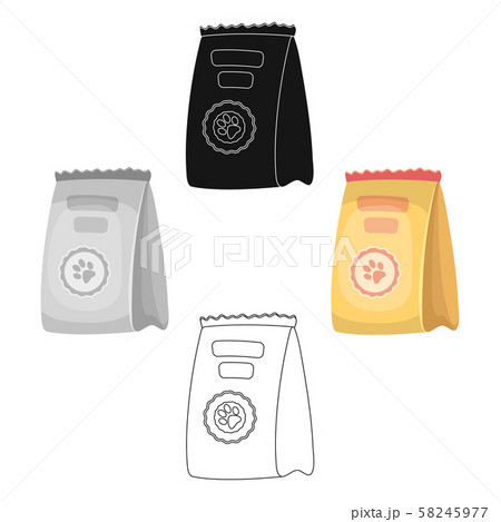 Animal feed package.Pet shop single icon in cartoon,black style vector symbol stock illustration web 58245977