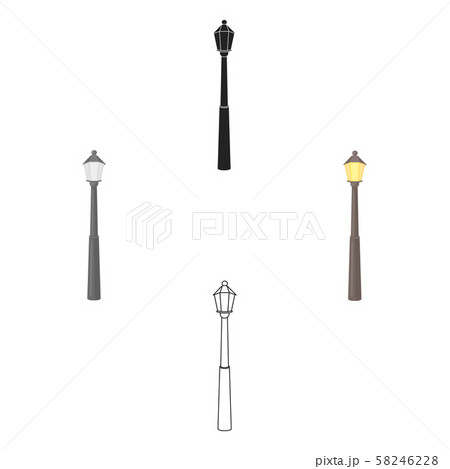 Lamp icon in cartoon,black style isolated on white background. Park symbol stock vector illustration 58246228