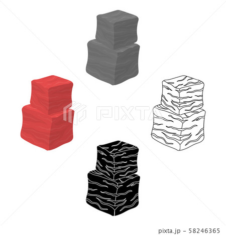 Diced beef icon in cartoon,black style isolated on white background. Meats symbol stock vector 58246365