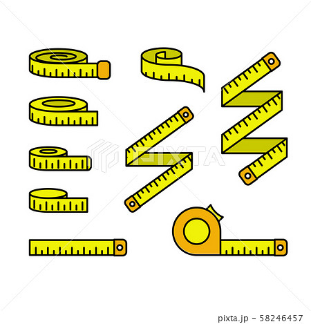Tape measure icons - set of measuring tapes and 58246457