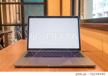 Conceptual workspace, Laptop computer with blank Conceptual workspace, Laptop computer with blank 58246480