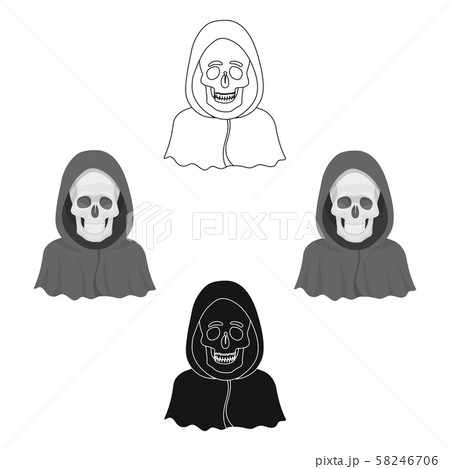 Death icon in cartoon,black style isolated on white background. Funeral ceremony symbol stock vector 58246706