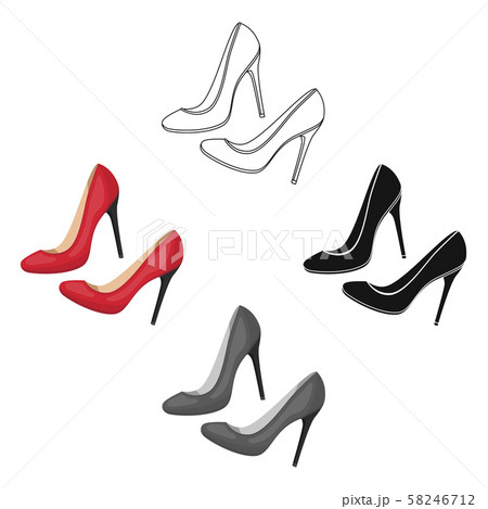 Shoes with stiletto heel icon in cartoon,black... - Stock Illustration  [58246712] - PIXTA