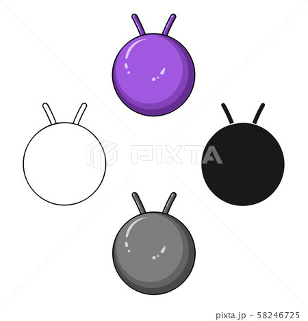 Fitness ball icon in cartoon,black style isolated on white background. Sport and fitness symbol 58246725