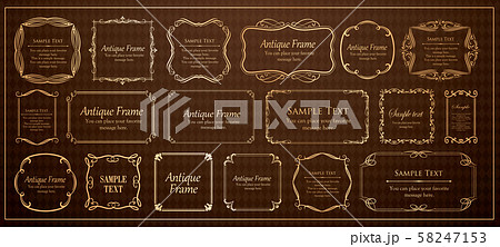 エレガントフレームデザイン アンティーク ラグジュアリー ビンテージのイラスト素材